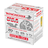 USA, 20 Gauge 2.75", #7.5, 7/8 oz., Shotshell, 25 Rounds per box USAL207