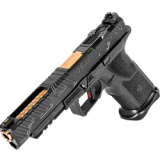 O.Z-9, Semi-automatic Pistol, 9MM, 4.5" Match Grade Barrel, Steel Frame, Polymer Grip, Competition Black Slide/Bronze Barrel, 17Rd, ZEV Exclusive O.Z-9 Signature Slide, ZEV PRO Flat Face Trigger, ZEV O.Z-9 PRO Plus Magwell, ZEV O.Z-9 Custom SKB Case, Mag