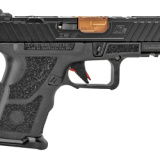 O.Z-9 Elite, Compact, Semi-automatic Pistol, 9MM, 4" Match Grade Barrel, Steel Frame, Polymer Grip, Custom Black Slide And Bronze Barrel, 15Rd, ZEV PRO Flat Face Trigger, ZEV Magwell OZ9C-CPT-B-BRZ