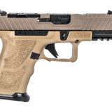 O.Z-9C Elite, Striker Fired, Semi-automatic, Metal Frame Pistol, Compact, 9MM, 4" Black Threaded Barrel, Steel, Black Frame, FDE Slide, Polymer Grip, 15 Rounds OZ9C-CPT-FDE-B-TH