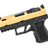 Z365X Compact, Octane, Striker Fired, Semi-automatic, Polymer Frame Pistol, Compact, 9MM, 3.7" Barrel, Gold Cerakote Slide, Black Barrel, Fiber Optic Sights, 12 Rounds, RMR Optic Cut, Untextured Grip GMZ320XCOMOCTRMRGLD