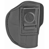 4 Way Holster, Leather Belt Holster, Right Hand, Stealth Black, Fits Glock 48 and S&W EZ380, Size 1 4WH-1-SBL-R