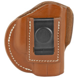 4 Way Holster, Leather Belt Holster, Right Hand, Classic Brown, Fits Glock 26 27 33 & S&W MP9/Shield, Size 3 4WH-3-CBR-R
