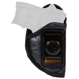 EcoCarry, Inside Waistband Holster, Right Hand, Fits Gock 42/Ruger LCP Max/Colt Mustang, Leather Construction, Black ECO-MC2-BLK-R
