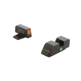I-Dot, Single Dot, Night Sight, For FN Highpower, Green Front with Orange Outline, Green Rear, Matte Finish, Black FN-201