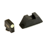 Sight, Fits All Glocks except 42/43, Green Tritium LimeGreenLumi Outline Front Black Rear, Tall Suppressor Set GL-611