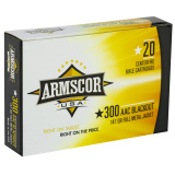 Armscor Rifle Ammunition .300 AAC Blackout 147 Grain Full Metal Jacket Box of 20 Rounds