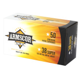 Armscor Handgun Ammunition .38 Super 125 Grain Full Metal Jacket