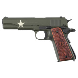 1911 Tanker, Semi-automatic, Metal Frame Pistol, Full Size, 45ACP, 5" Barrel, Steel, Cerakote Finish, Olive Drab Green with White Star, Wood US Grips, 7 Rounds, 1 Magazine 1911BKOC11