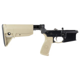 Bravo Company, Complete Lower Receiver, AR-15, Multi Caliber, Anodized Finish, Flat Dark Earth, BCM MK2 Recoil Mitigation System, BCM MOD 0 Stock, 7075 T6 Aluminum, Factory Cosmetic Blem BCMLRG-RMS-STK-MOD-0-FDE-COSMO