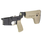 Bravo Company, Complete Lower Receiver, AR-15, Multi Caliber, Anodized Finish, Flat Dark Earth, BCM SOPMOD 1 Compartment, 7075 T6 Aluminum, Factory Cosmetic Blem BCMLRG-STK-MOD-1-SPMD-FDE-COSMO