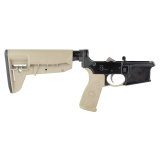 Bravo Company, Complete Lower Receiver, AR-15, Multi Caliber, Anodized Finish, Flat Dark Earth, BCM SOPMOD 2 Widebody Stock, 7075 T6 Aluminum, Factory Cosmetic BCMLRG-STK-MOD-2-SPMD-FDE-COSMO