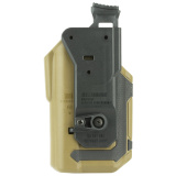 Omnivore Surefire X300A Multi-Fit Holster, Surefire X300A, Belt Holster, Left Hand, Black/Tan, Fits More Than 150 Styles of Semi-Automatic Handguns with Accessory Rail, Hard, Thumb Actived Active Retention Mechanism 419001BCL
