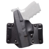 Leather Wing OWB Holster, Fits Glock 19/23/32, Right Hand, Black Kydex & Leather, with 1.75" Belt Loops, 15 Degree Cant 100079