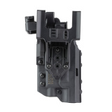 Enhanced Duty Holster - Light Compatible, Outer Waistband Duty Holster, Fits GLOCK 19/45 with Light, Right Hand, Kydex Construction, Black, Includes (3)-Shims and Drop Offset Mount 184001