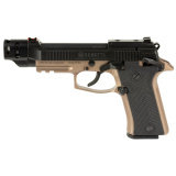 80X Cheetah, Tactical Urban, Semi-automatic, Double Action/Single Action, Compact, Metal Frame Pistol, 380 ACP, 4.4" Threaded Barrel with Compensator, Fiber Optic Sights, Manual Safety, Black Slide with Bronze Frame, 10 Rounds, 2 Magazines J80XTACLED10