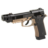 80X Cheetah Tactical Urban Launch Edition | 380ACP,  DA/SA, 4.4" Threaded Barrel w/Comp, Metal Frame Polymer Grip, Manual Safety/Decocker, Bronze, 13RD Two Magazines, Front Picatinny Rail, Optic Ready
