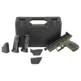 APX A1 Tactical, Striker Fired, Semi-automatic, Polymer Frame Pistol, Compact, 9MM, 4.2" Threaded Threaded 1/2x28, Matte Finish, Black Slide, Olive Drab Green Frame, Optics Ready, Trigger Safety, Blackout Suppressor Height Sights, 17 Rounds, 3 Magazines
