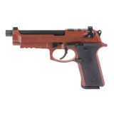 M9A4 Overlanding RDO | 9MM, 5" Threaded Barrel, Terra Red Clay Cerekote, Tritium Night Sights, DA/SA, Decocker, 18 Rounds, 2 Magazines, Front Picatinny Rail, Optics Ready, Includes Streamlight Microstream, Compass, 10mm Socket