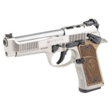 92X Performance Defensive, Single/Double Action, Semi-automatic, Full Size, 9MM, 4.6" Barrel, Nickel/Stainless Finish, Silver, Optics Ready, Manual Safety, Fiber Optic Front Sight, Walnut Grips, 10 Rounds, 2 Magazines SPEC0746A10