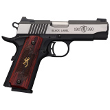 1911-380, Black Label, Medallion, Pro Compact, Semi-automatic, 380ACP, 3.63" Barrel, Aluminum Frame, Black And Stainless Finish, Wood Grips, 8Rd 051913492