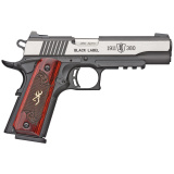 1911-380, Black Label Medallion Pro, Semi-automatic, 1911, 380 ACP, 4.25" Barrel, Black and Silver Two-Tone Color, Matte Finish, Polymer Frame, Ambidextrous Thumb Safety, Laminate Grips, White 3 Dot Sights, 8Rd, 2 Magazines 051969492