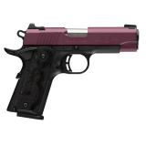 Black Label, 1911, Single Action, Semi-automatic,  Metal Frame Pistol, Full Size, 380 ACP, 3.6 Barrel, Cerakote Finish, Black Cherry, Black Frame, Stippled Laminated Wood Grips, 3 Dot Sights, 10 Rounds, 2 Magazines 051995492