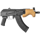 Micro Draco AK Pistol, Semi-automatic, 762X39, 6"Barrel, Steel Frame, Black Finish, Polymer Grips,Comes with 1-10Rd and 1-30Rd magazine, Removeable Flash Hider, Wood Hand Guard, 5 Pounds, 15.5" Overall Length. HG2797-N