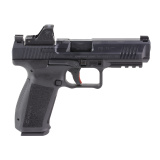 METE SFT One Series, Semi-automatic, Striker Fired, Polymer Frame Pistol, Full Size, 9MM, 4.4" Barrel, Matte Finish, Black, Optic Ready, 3-Dot White Sights, 18 Rounds, 1 Magazine, Includes MeCanik MO1 Red Dot Optic HG65950SV-N