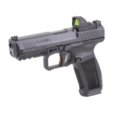 METE SFT One Series, Semi-automatic, Striker Fired, Polymer Frame Pistol, Full Size, 9MM, 4.4" Barrel, Matte Finish, Black, Optic Ready, 3-Dot White Sights, 18 Rounds, 1 Magazine, Includes MeCanik MO1 Red Dot Optic HG65950SV-N