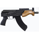 VSKA Micro Draco, Semi-automatic, Metal Frame Pistol, 762X39, 6" Barrel, Threaded 14x1LH, Steel, Anodized Finish, Black, Polymer Grip, Hardwood Handguard, 30 Rounds, 1 Magazine HG7596-N