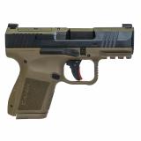 METE MC9, Semi-automatic, Striker Fired, Poylmer Frame Pistol, Micro Compact, 9MM, 3.18" Barrel, Matte Finish, Flat Dark Earth Frame, Black Slide, Optic Ready, 10 Rounds, 2 Magazines, California Compliant HG7651CABD-N