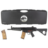 AP53, Semi-automatic, 556NATO, 8.3" Barrel, Threaded 1/2X28, 4 Prong Flash Hider, Manganese Phosphate Finish, Black, Navy Style Grip, Pistol Stabilizing Brace, Fixed Front and Adjustable Rear Sights, 30 Rounds, 2 Magazines, Includes Sling, Cleaning Kit,