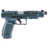 METE SFX Pro, Striker Fired, Semi-automatic, Polymer Frame Pistol, Full Size, 9MM, 5.74" Threaded Barrel, 1/2x28, Matte Finish, Stingray Cerakote, 3 Dot White Sights, Flared Magwell, Optic Ready, 2 Magazines, (1) 20 Round and (1) 18 Round, Includes Acces