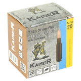 Kaiser, 7.62X39, 123 Grain, Steel Case, Full Metal Jacket, 20 Round Box AM8313