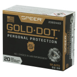 Speer Gold Dot, Personal Protection, 32ACP, 60 Grain, Hollow Point, 20 Round Box 23604GD