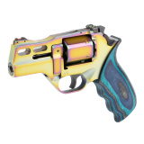 Rhino 30DS Revolver, Double Action/Single Action, 357 Magnum, 3" Barrel, Aluminum Frame, PVD Finish, Nebula, Blue Laminate Grip, Fiber Optic Front Sight, Adjustable Rear Sight, 6 Rounds, 3 Moon Clips 340.354