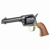 Pistolero, Single Action Revolver, 9MM, 4.75" Barrel, Steel, Color Case Hardened Finished Receiver, Blued Finish Barrel, Brass Backstrap/Trigger Guard, Wood Grips, Fixed Sights, 6 Rounds PPP9MM