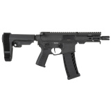 Banshee MK4, Semi-automatic, AR Pistol, 9MM, 5" Barrel, 1/2X28 Thread Pitch, Cerakote Finish, Armor Black, CMMG Pistol Grip, Pistol Stabilizing Brace, Ambidextrous Controls, 30 Rounds, 1 Magazine 94AD90F-AB