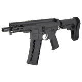 Banshee MK4, Semi-automatic, AR Pistol, 9MM, 5" Barrel, 1/2X28 Thread Pitch, Cerakote Finish, Armor Black, CMMG Pistol Grip, Pistol Stabilizing Brace, Ambidextrous Controls, 30 Rounds, 1 Magazine 94AD90F-AB