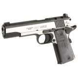 Combat Elite Government, 1911, Semi-automatic, Full Size, Metal Frame Pistol, 45ACP, 5" Barrel, Two-Tone Finish, Silver and Black, G10 Grips, Novak Night Sights, Optic Ready, Ambidextrous Thumb Safety, 8 Rounds, 1 Magazine O1070CE-OR