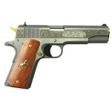 1911C, TALO, Semi-automatic, 1911, Full Size, 45 APC, 5", 7Rd, Steel, Limited Edition, One Of 500, Spirit Of America Edition, Bright Brushed Finished And 24kt Gold Plated Barrel Bushing, Slide Stop, Magazine Catch, Thumb Safety, Hammer And Grips Screws,