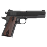 Government Model 1911C, Semi-automatic, Metal Frame Pistol, Full Size, 45ACP, 5" Barrel, Steel, Blued Finish, 7 Rounds, 1 Magazine, 25 LPI Checkered Front Strap, Checkered Slide Stop, Commander Hammer, Carbon Stell Mainspring Housing With Vertical Serrat