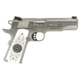 Delta Elite, Semi-automatic, 10MM, 5", Silver, 8 Rounds, 1 Mag, Engraved Slide, Upgraded White Engraved Grips, Novak White Dot Sights, Stainless Steel O2020XE-THR