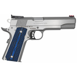 Gold Cup Lite, Semi-automatic, 1911, Full Size, 45 ACP, 5" Barrel, Stainless Steel Frame, Brushed Stainless Steel Finish, G10 Grips, 8Rd, 1 Magazine, Upswept Beavertail Grip Safety, Right Hand, Thumb Safety, Fiber Optic Front & Adjustable Rear Sights O50