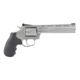 King Cobra Target, Revolver, Double Action Only, 22 LR, 6" Barrel, Matte Stainless Steel Finish, Silver, Hogue Rubber Grips, Fiber Optic Front Sight, 10 Rounds KCOBRA22-SM6RFO