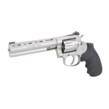 King Cobra Target, Revolver, Double Action Only, 22 LR, 6" Barrel, Matte Stainless Steel Finish, Silver, Hogue Rubber Grips, Fiber Optic Front Sight, 10 Rounds KCOBRA22-SM6RFO