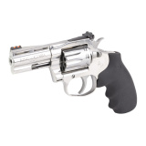 King Cobra, Revolver, Double Action Only, 22 LR, 2" Barrel, Stainless Steel Finish, Silver, Hogue Rubber Grips, Fiber Optic Front Sight, 10 Rounds KCOBRA22-SP2RFO