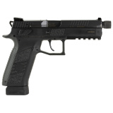 P-09 Suppressor-Ready, Double Action/Single Action, Semi-automatic, Polymer Frame Pistol, Full Size, 9MM, 5.15" Barrel, Threaded Barrel - 1/2X28, Nitride Slide Finish, Black, 3 Interchangeable Backstraps, High Fixed Sights, Swappable Safety/Decocker, 21
