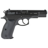 75BD 50th Anniversary Elite, Double Action/Single Action, Semi-automatic, Metal Frame Pistol, Full Size, 9MM, 4.6" Cold Hammer Forged Barrel, Steel, Polycoat Finish, Black, Decocker, Plastic Grips, Fixed Sights, 16 Rounds, 2 Magazines 91164